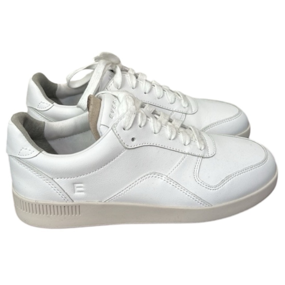 Everlane The ReLeather Court Sneakers Size 5 In White - Picture 3 of 10
